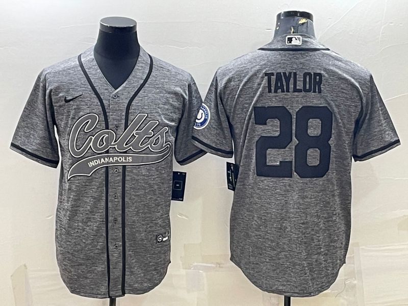 Men Indianapolis Colts #28 Taylor Grey hemp ash 2022 Nike Co branded NFL Jersey
